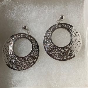 Stunning Silver Filigree Hoops